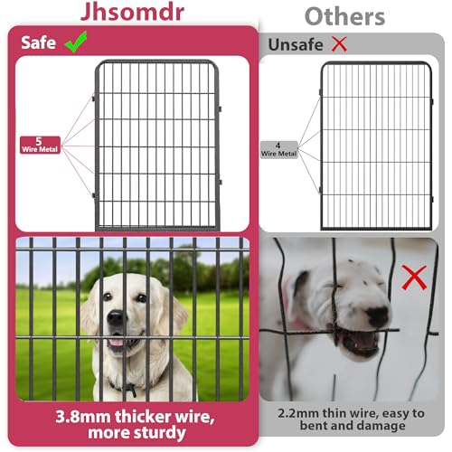 Dog Playpen, 32inch 10 Panels Outdoor Dog Fence Indoor Dog Pen Anti-Rust Pet Puppy Pen Dog Exercise Pen with Lock for Medium Small Dogs, Portable Pet Fence for Yard RV Camping