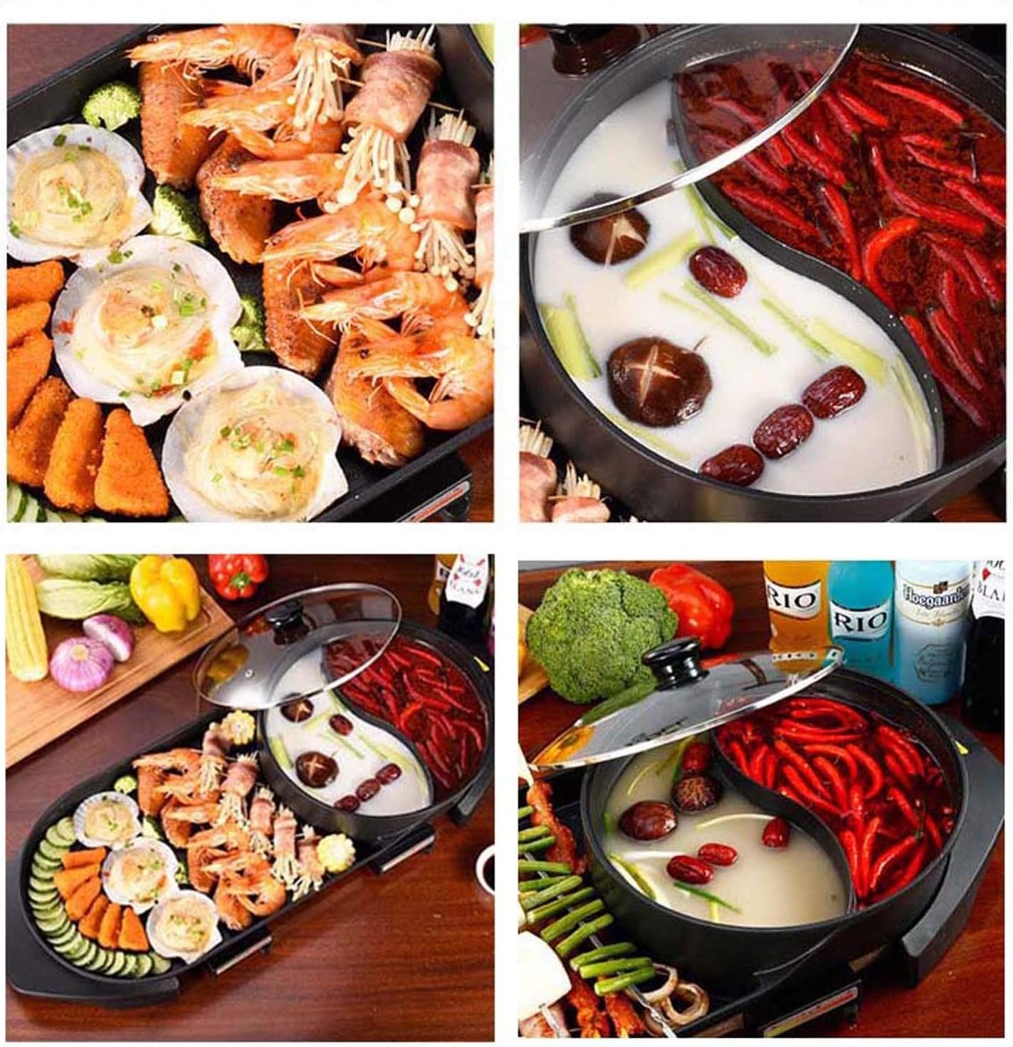 Barbecue Grill Multifunction Electric Grill Electric Grill Korean Style Baking Pan Smokeless Electric Grill Non-Stick Hot Pot Appliances Multi-Function Roast One Pot 110V - 240V