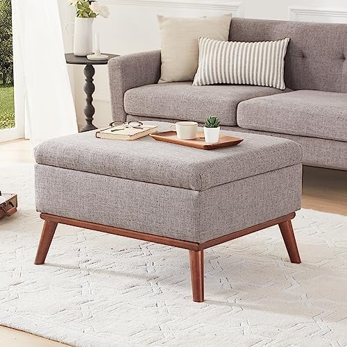 xrboomlife Large Ottoman with   31.5-inch Mid Century Modern Rectangle Coffee Table with Lid Lifting  and High Wooden Legs  Oversized  Ottomans for Living Room  Office Room (Beige)