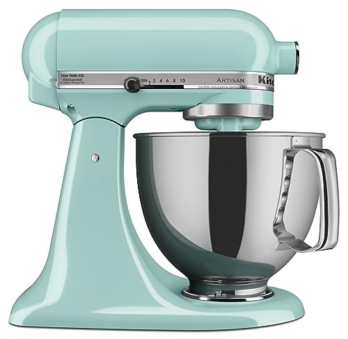 KitchenAid Artisan Series 5 Quart Tilt Head Stand Mixer with Pouring Shield KSM150PS, Removable bowl, Aqua Sky