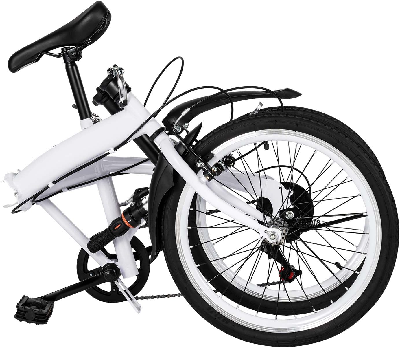 20" Folding Kids Bike 6 Speed High-Carbon Steel MTB Bicycle with Fenders,Height Adjustable Max Weight 90KG - Dual Disc Brake Non-Slip Folding Bikes for Children/Adults 4.6-6.2 Ft Tall