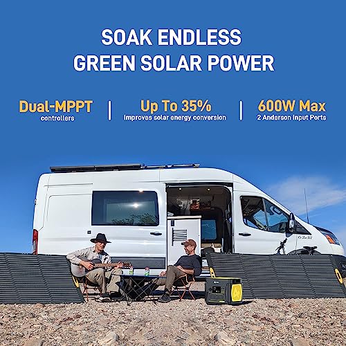 Portable Power Station 2203Wh, 1600W Solar Generator BlackBee 2000 w/4 AC Outlets, 15 Power Outlets, Fast Charging, Solar Power Generator for Home Backup Emergency Outdoor RV Camping