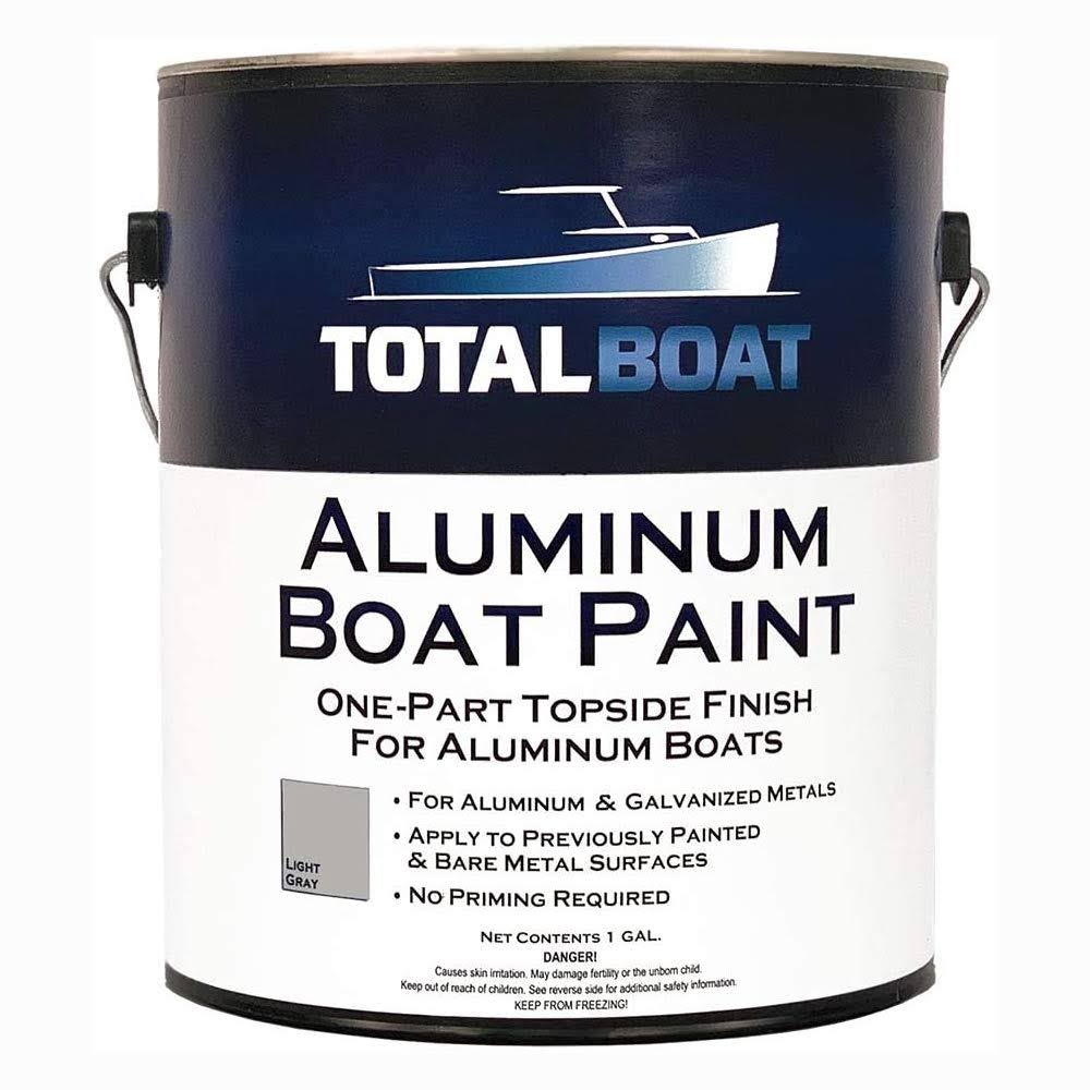 TotalBoat Aluminum Boat Paint for Canoes, Bass Boats, Dinghies, Duck Boats, Jon Boats and Pontoons (Light Gray, Gallon)