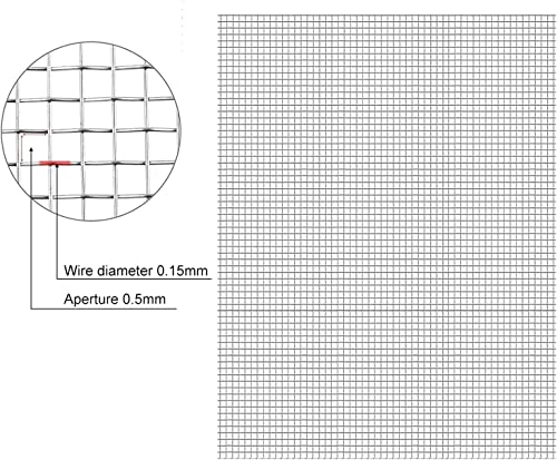 Generic Wire Mesh Panels, 40 Mesh Stainless Steel Metal Mesh Sheet, Aperture 0.5Mm Versatile Wire Mesh, for Air Vents, Windows, Door, Filter
