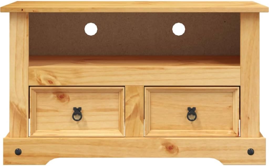TV Stand, Tv Tray Center Console Low Tv Stand Retro Tv Stand Suitable for Entryway Small Spaces Bedroom Living Room Mexican Pine Corona Range 35.8"x16.9"x22"