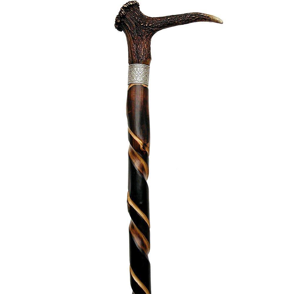 Genuine Spiral Stag Horn Walking Cane