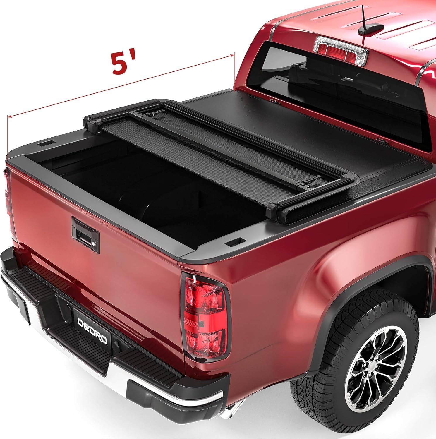 OEDRO Roll Up Truck Bed Tonneau Cover Compatible with 2015-2021 Chevy Colorado & GMC Canyon with 5 Feet Bed, Fleetside