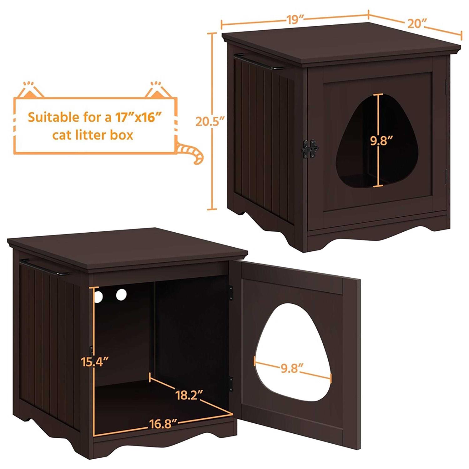 Topeakmart Espresso Furniture Indoor Cat Litter Box - Pet Supplies online store