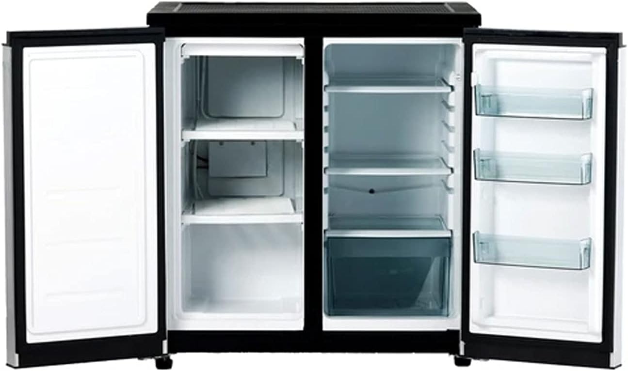 Avanti RMS551SS Model RMS551SS-SIDE-BY-SIDE Refrigerator/Freezer, 33.5" x 31" x 23", Stainless Steel