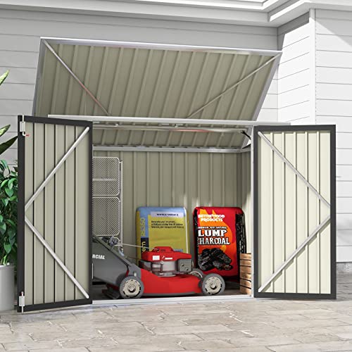 Patiowell 3 x 3 FT Outdoor Storage Shed,Small Garden Tool Storage Shed with Sloping Roof and Single Lockable Door, Outdoor Shed for Backyard Garden Patio Lawn, Grey