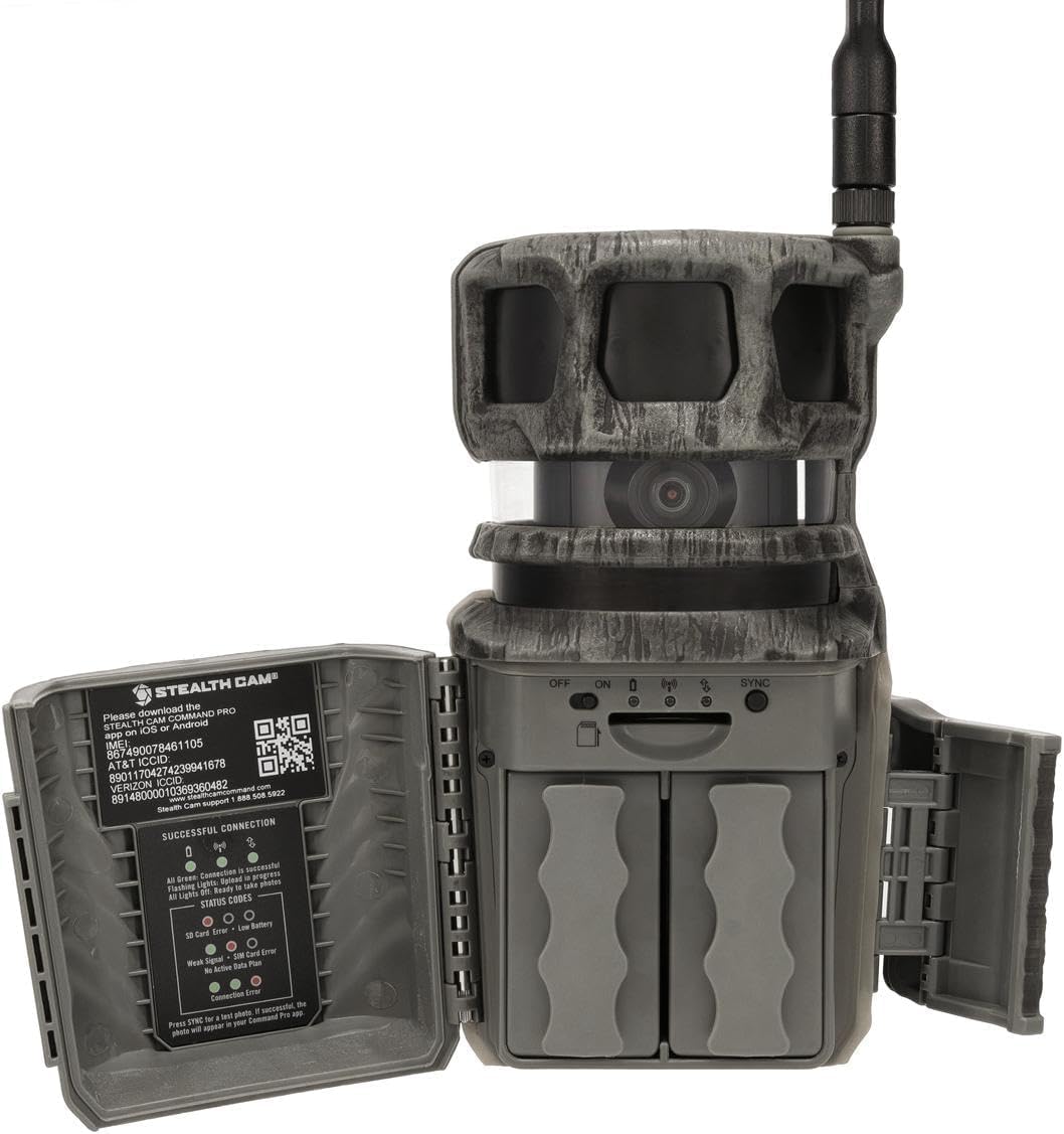 Stealth Cam Revolver 36MP Trail Camera with 1080P HD Video at 30 FPS, 0.4 Sec Trigger Speed, 360° Panoramic View, Built-in GPS, Verizon/AT&T Cellular (2pk), 32GB SD Cards, & Microfiber Cleaning Cloth