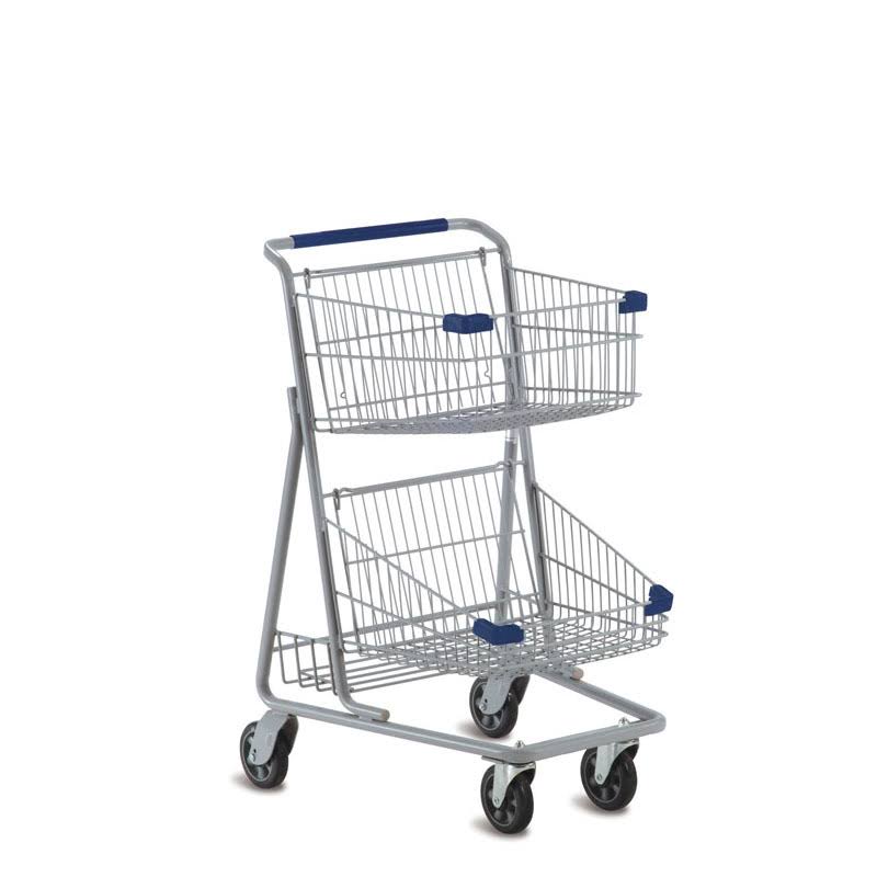 Double Basket Metal Express Shopping Cart #5341