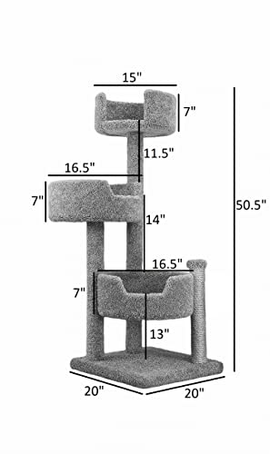 New Cat Condos Wood and Carpet Cat Tree for Big Cats