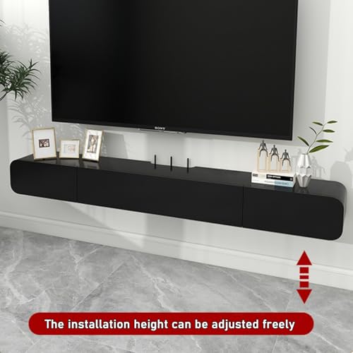 Wall TV Stand Cabinet, Modern Floating TV Stand Unit with Door, Wall Mounted Storage Cabinet, Living Room Entertainment Media Console(White,120CM)