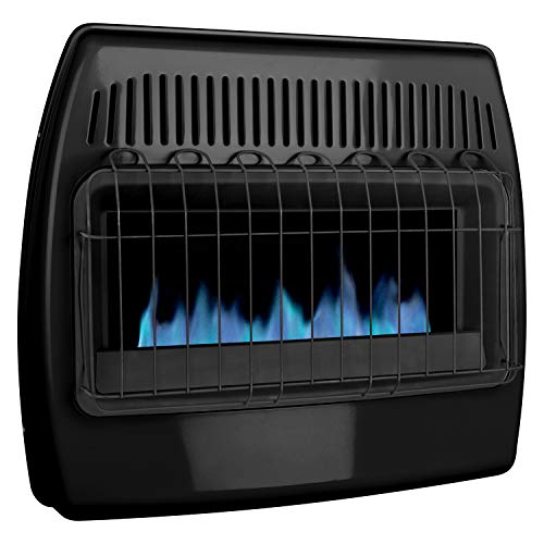 Dyna-Glo 30,000 BTU Blue Flame Thermostatic Garage Vent Free Wall Heater, Black