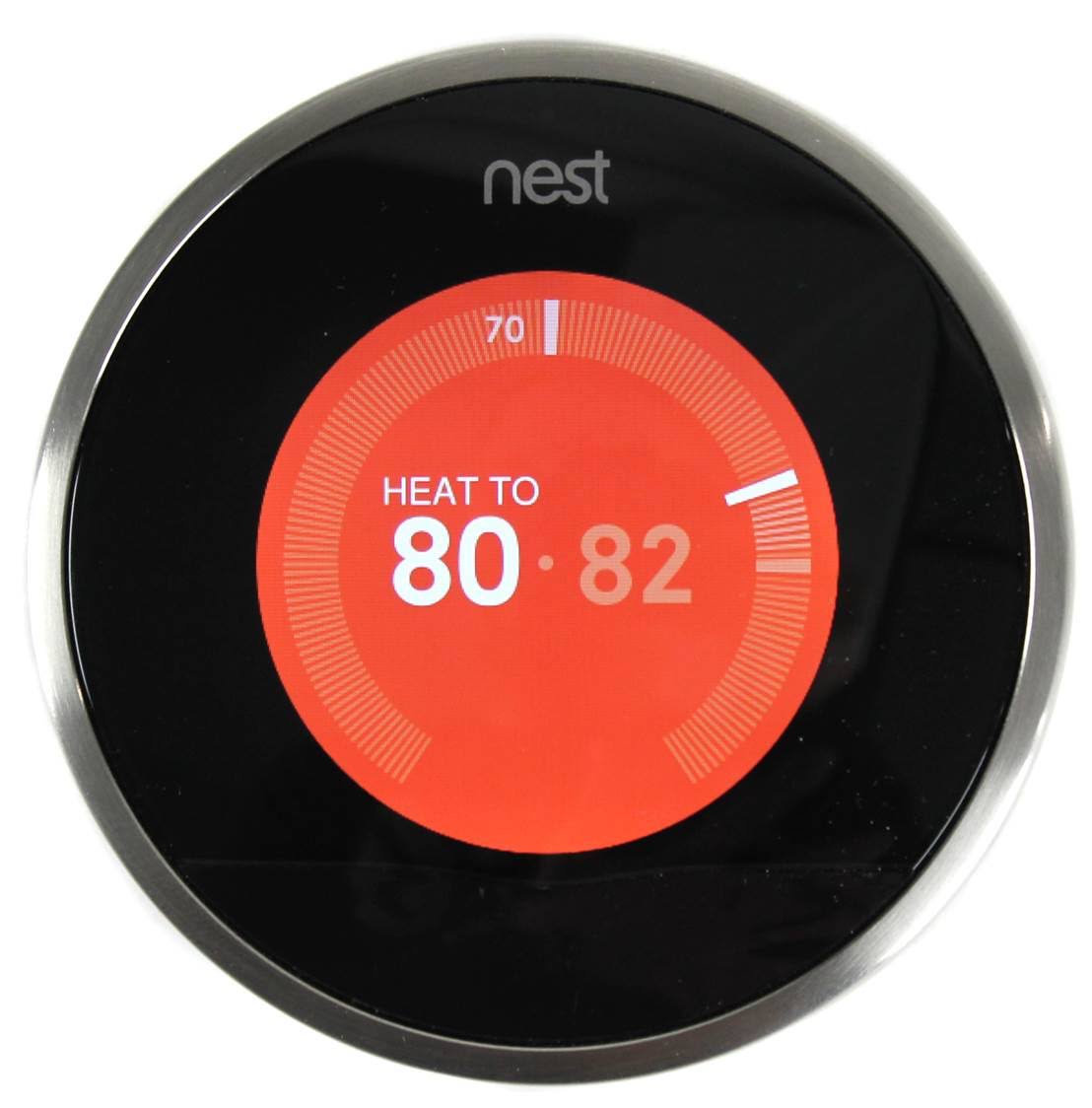 Nest Learning Thermostat, 2nd Generation, Works with Alexa, Silver