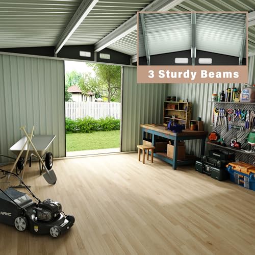 All-Weather Resin Shed with Window, Outdoor Plastic Garden Shed with Lockable Door and Vents, Outdoor Resin Storage Sheds for Tool, Bike, Backyard, Patio