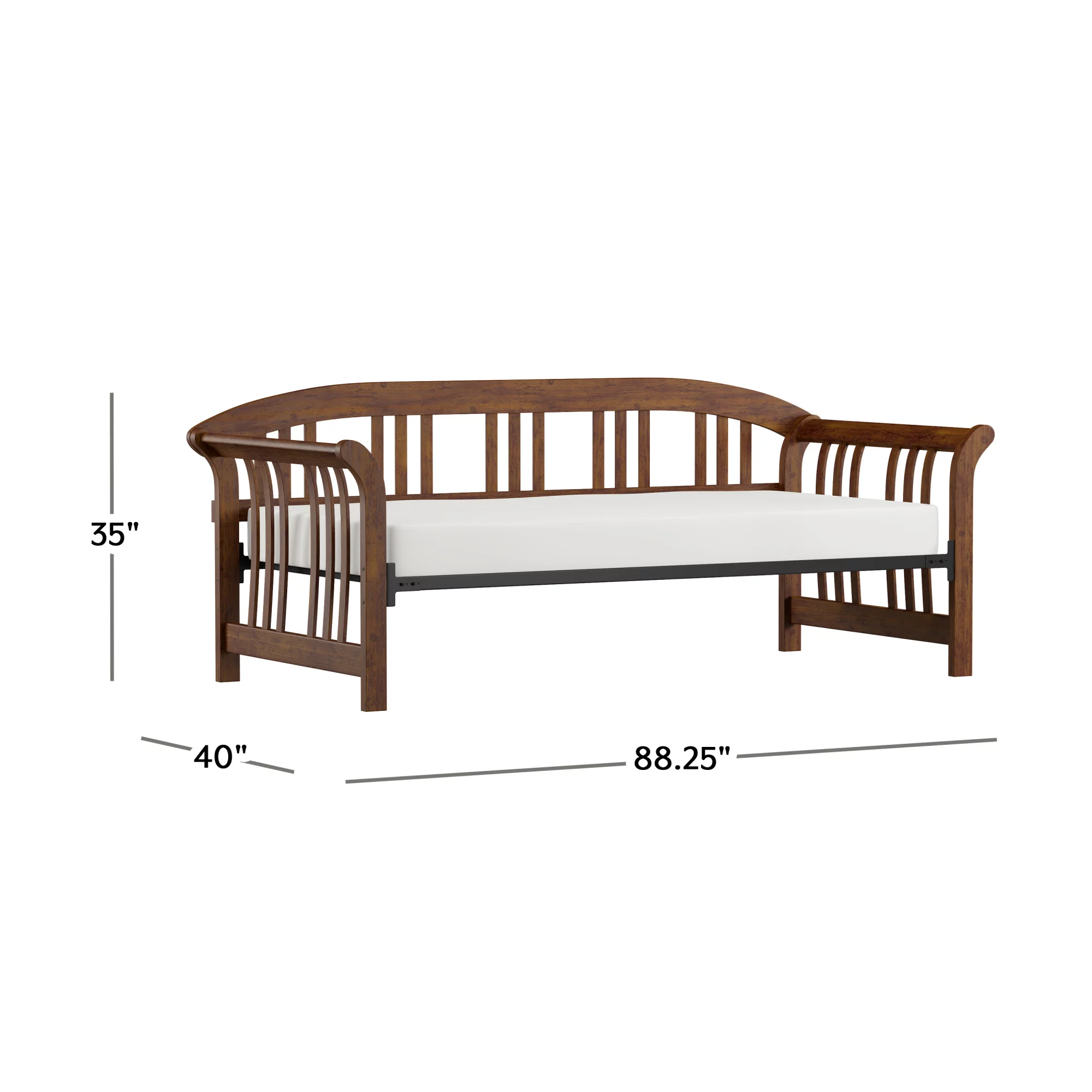 Hillsdale Furniture Dorchester Wood Mission-Style Twin Daybed, Walnut