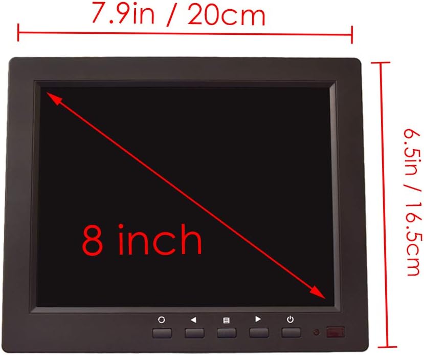 12 Inch LCD Security CCTV Monitor VGA HDMI AV BNC, 4:3 HD Display LED Backlight Screen with USB Drive Player for Home Surveillance Camera STB PC 800x600 Resolution Built-in Speaker Audio in/Out