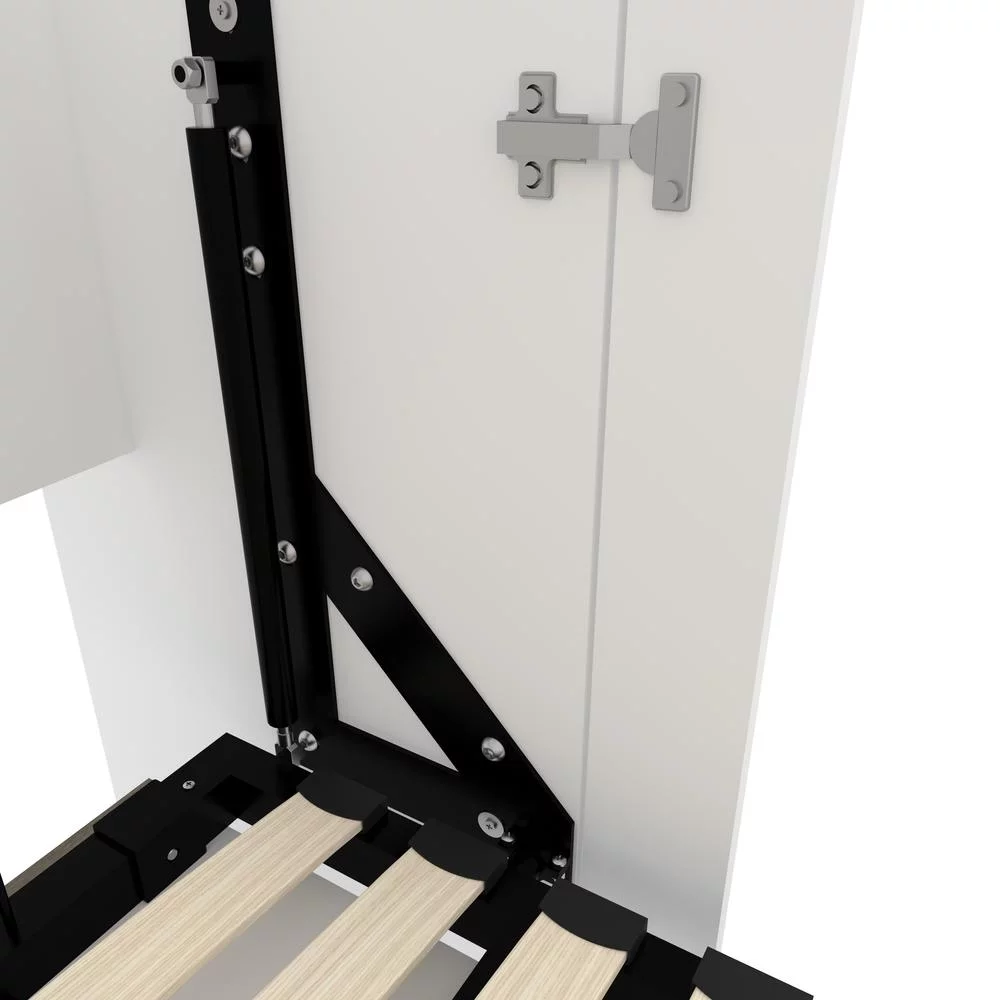 Bestar Orion 61" Full Murphy Bed in White and Walnut Gray