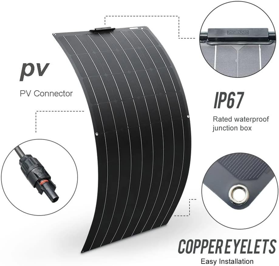 Solar Panel 600W 2X 300W PET Flexible Solar Panel Portable Mono Solar Battery Charger with Controller for Car Yacht Battery Boat,with 40A Controller …