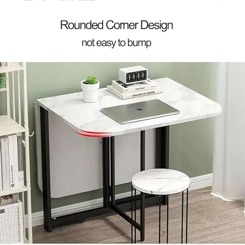 Folding Drop Leaf Dining Table, Wooden Folding Kitchen Table, Multifunctional extendable Table, Mobile Folding Table, Foldable, Expandable, Space-Saving Furniture, Foldable into 3 Shapes