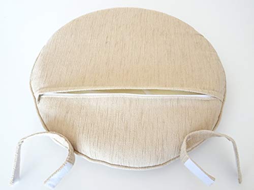 Set of 2 Denver Dining Handmade Wicker Side Chair Natural Rattan, Colonial Color with Cream Cushion