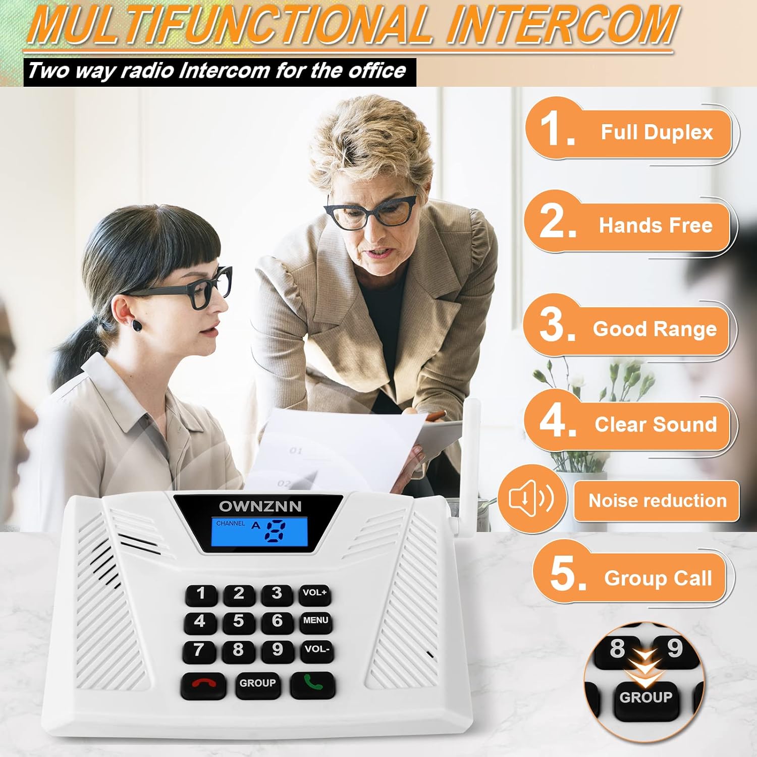 OWNZNN Intercoms Wireless for Home [Upgraded 2022] Hand Free Two Way Communication Intercom & Walkie Talkie for Kids Bundle: Home System Intercom and Two Way Radio for Kids (4 Pack+2Pack)