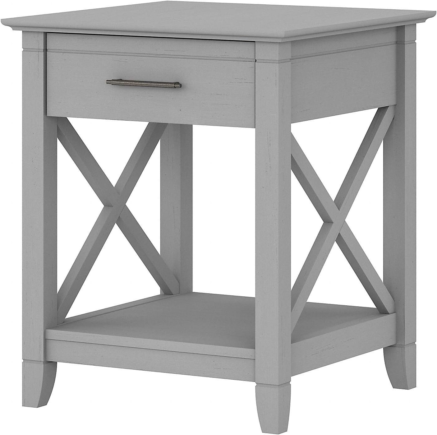 Bush Furniture Key West End Table with Storage, Cape Cod Gray