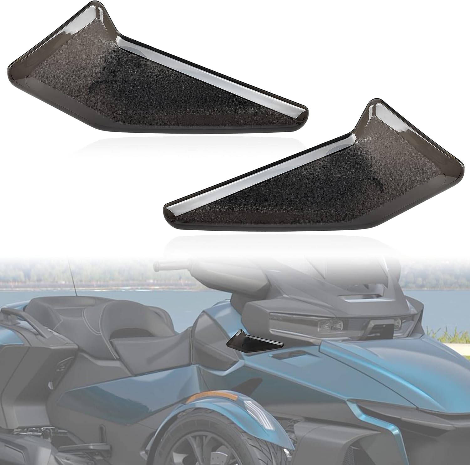 Side Air Deflectors Windshield for Can-Am Spyder RT 20-22, SAUTVS Adjustable Side Wind Deflectors Windscreen Wings for Can Am Spyder RT 2020-2022 Accessories (2PCS, Replace #219401040)