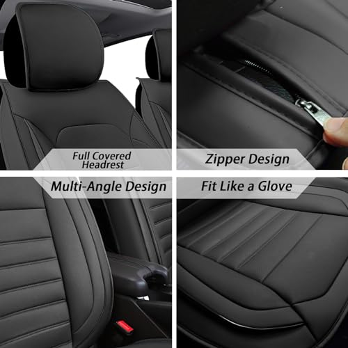 ARAZI 5 Full Set with Pillow Seat Covers for Jeep Grand Cherokee 4xe 2022-2023, Premium Breathable Seat Protector Covers, Waterproof Faux Leather Seat Cover （5 Seats Luxury, Red）
