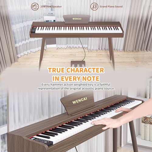 88 Key Fully Weighted Electric Piano Keyboard Hammer Action Full-size Digital Pianos for Beginners Adults Wooden Upright Piano with Sheet Music Stand Triple Pedal, Supports USB-MIDI Black