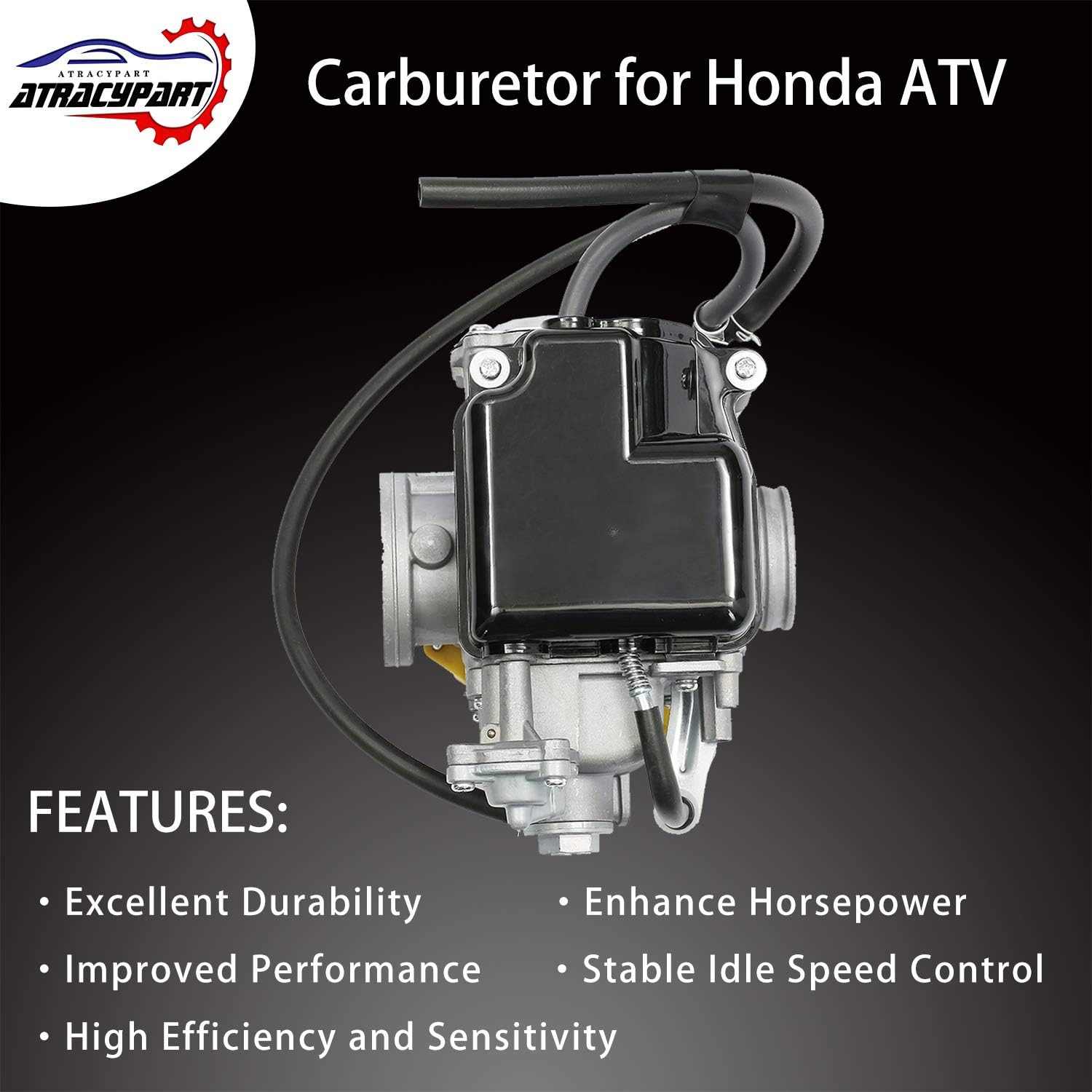Carburetor ATV Carb for 2001-2015 Honda Sportrax TRX400, 1999-2008 Honda Sportrax 400 TRX400EX 2x4, 2009-2014 Honda TRX400X, 1999-2000 Honda FourTrax TRX400 Replaces# 16100-HN1-A43, 16100-HN1-013