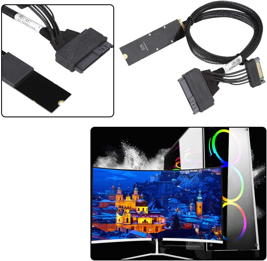 Connecting Cable to NVMe SSD Drives U.2 to M.2 Cable SF-8639 Connecting Cable for 750 P4610 983, 2.5 Inch NVMe U.2 Solid State Drive SF8639 Interface to M.2 line