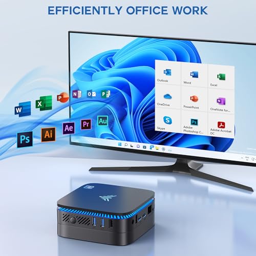 KAMRUI AK1 Plus Mini PC, Desktop Computer 12th N95(up to 3.4GHz) Mini PC 16GB RAM 512GB SSD, Micro PC Computer, Mini Tower PC Support 4K HDMI, Desktop PC with Dual WiFi, BT4.2 for Business Home Office