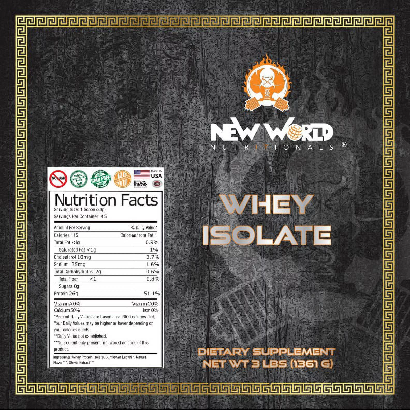 Bulk Whey Protein Isolate - High Quality Protein by New World Nutritionals, Chocolate Flavor Protein Powder, 15 Ibs, Direct From Manufacturer