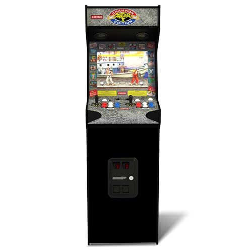 Arcade1Up Street Fighter II CE HS 5 Deluxe Arcade Machine, Compact 5' Tall Stand Up Cabinet with 14 Classic Games and 17" BOE Screen, Black