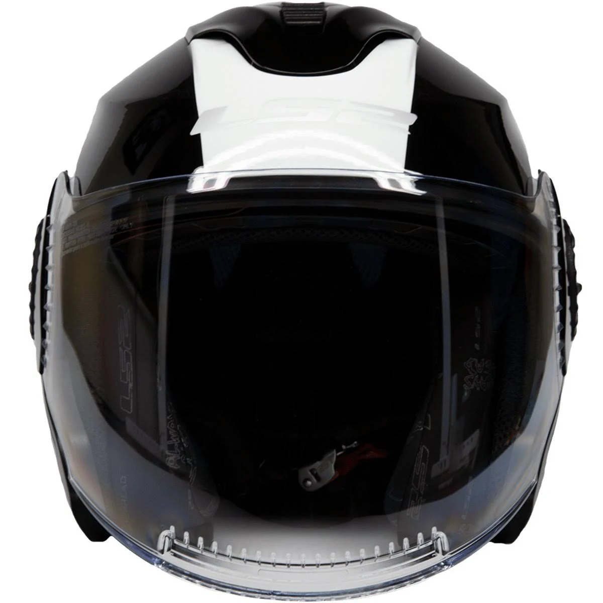 LS2 Helmets Open Face Verso Helmet (Rave Black/White - Large)