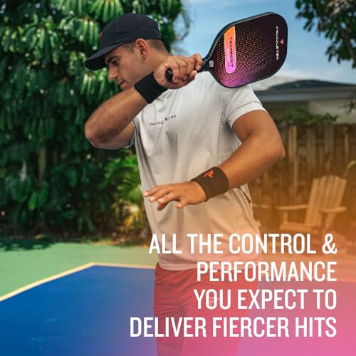 Paddletek Tempest Reign V3 Pickleball Paddle | Professional Pickleball Paddles with Polymer Honeycomb Core, ICED Carbon Fiber Surface, Tempest PolyCore & High Tack Performance Grip | USAPA Approved