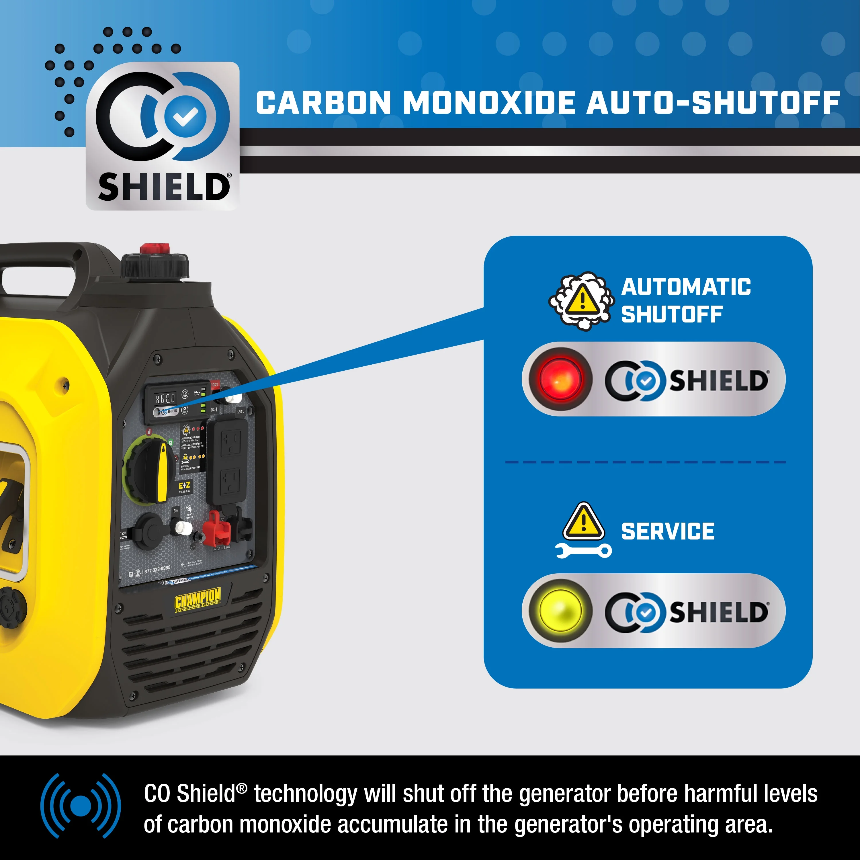 Champion Power Equipment 2500-Watt Dual Fuel Portable Inverter Generator with Quiet Technology and CO Shield