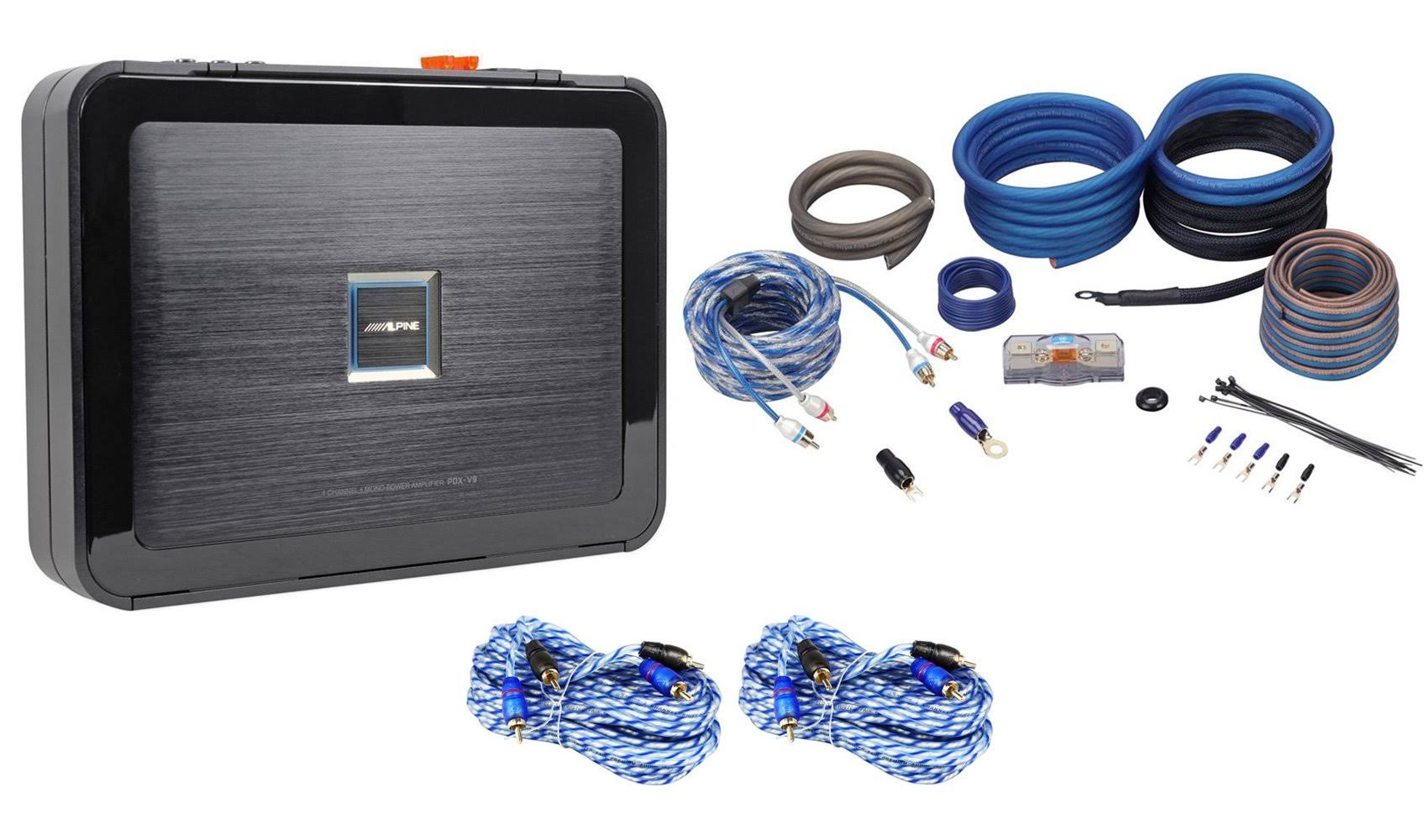 Alpine PDX-V9 900 Watt RMS 5-Channel Car Audio Class D Amplifier+Copper Amp Kit