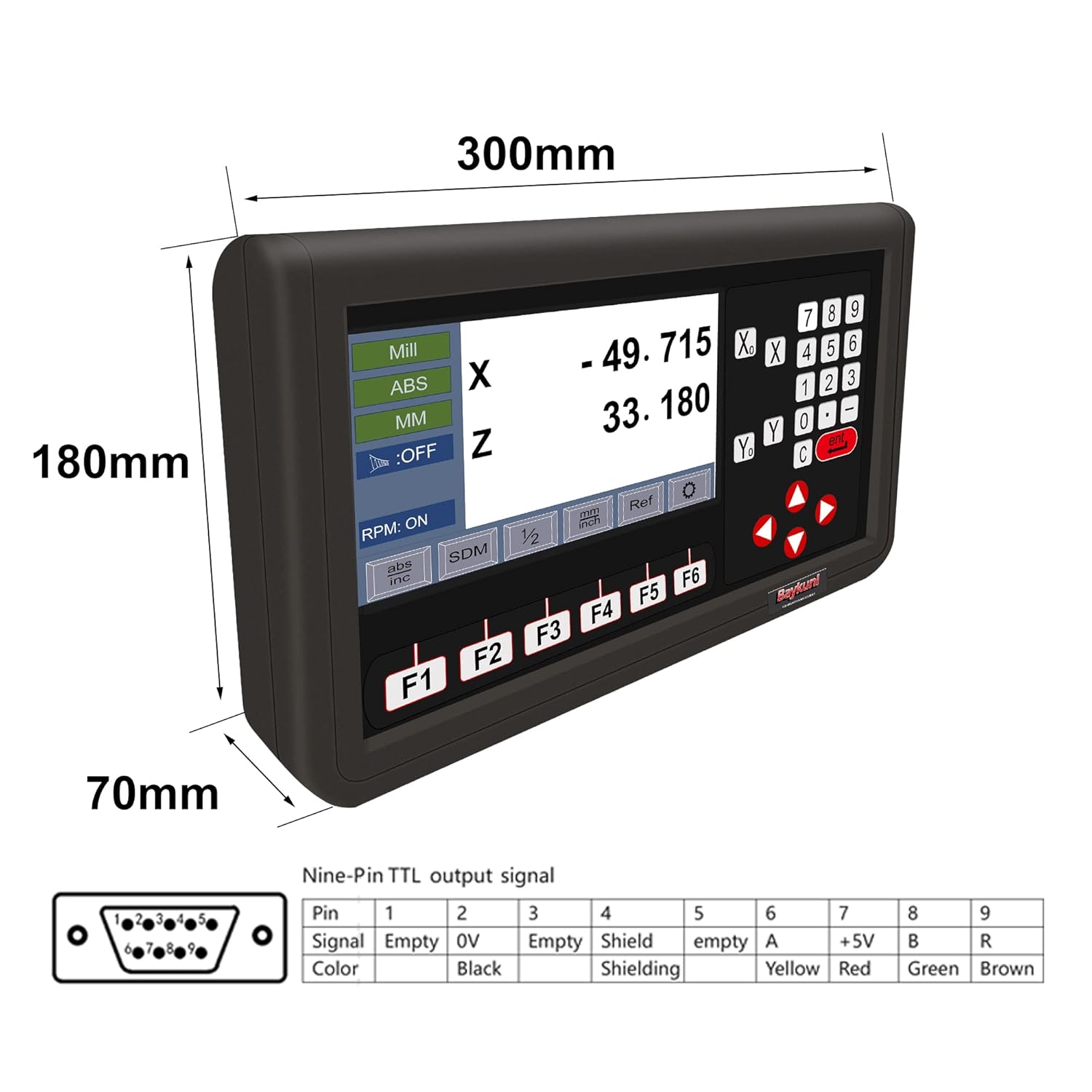 2 Axis Metal Case LCD DRO Digital Readout Display for Mill Milling/Lathe Machine (2 Axis DRO)