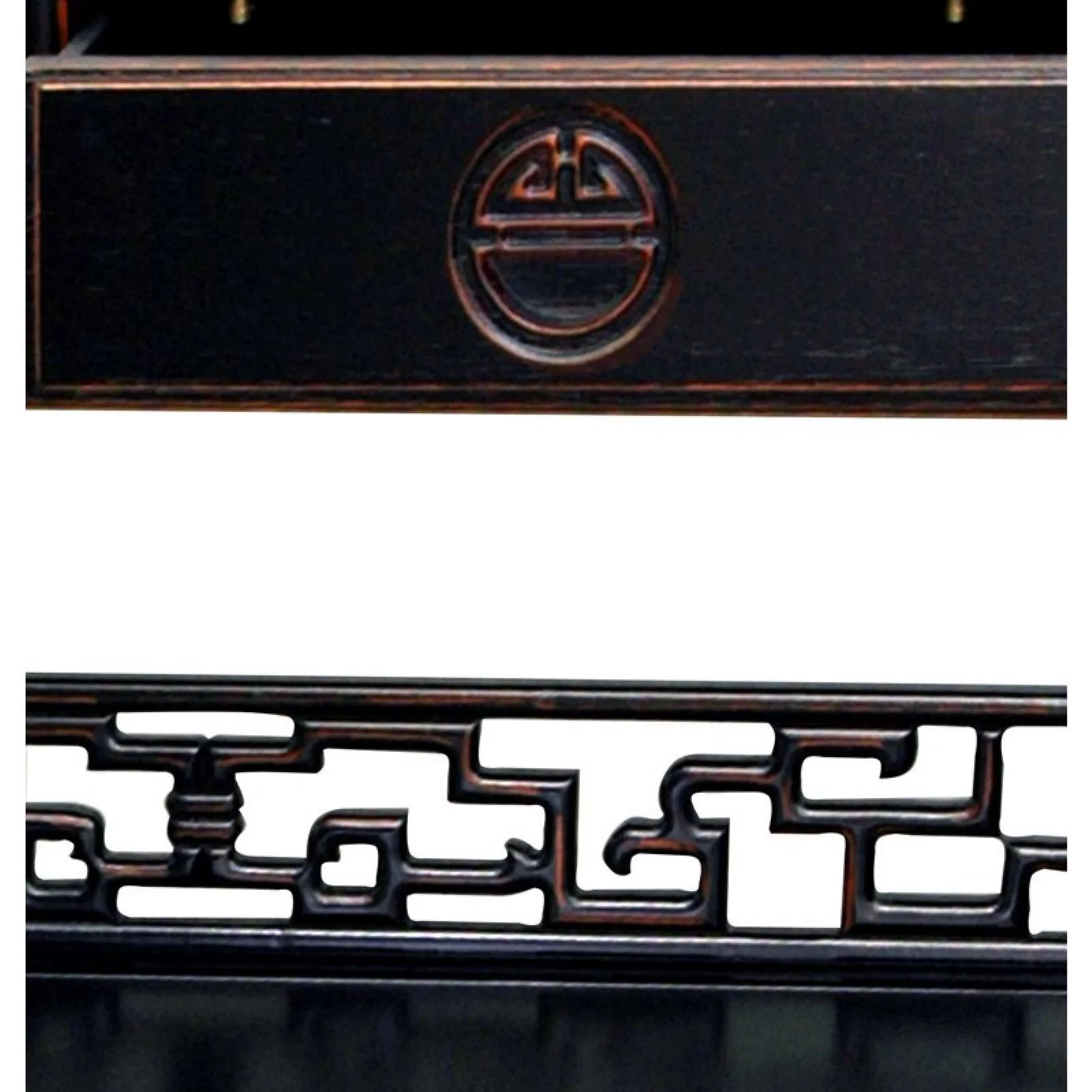 Oriental Furniture Oriental Furniture Rosewood Long Life Display Cabinet, 34.00"H, Asian design, traditional