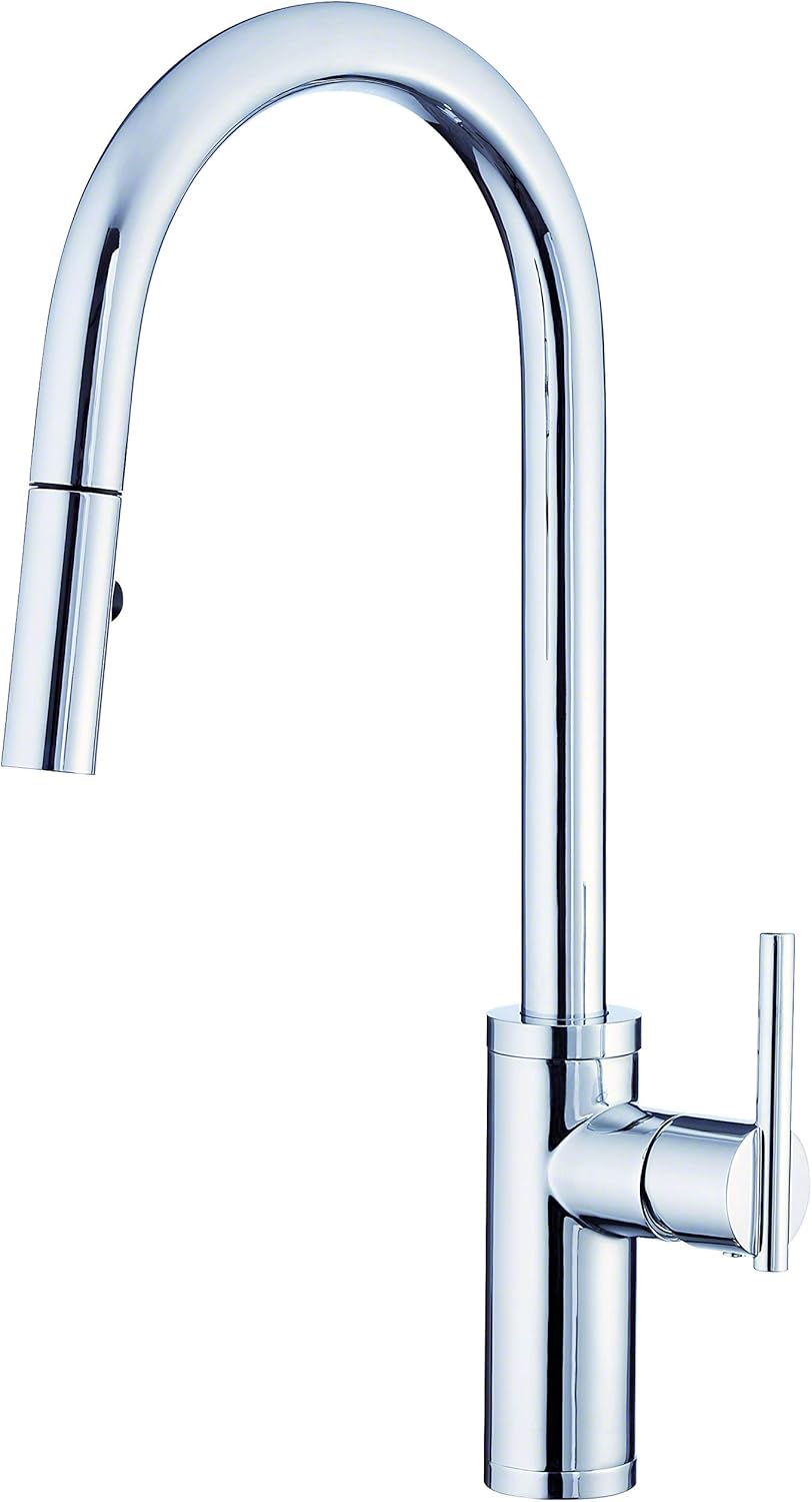 Danze D454058 Modern Parma Cafe Pull-Down Kitchen Faucet with Snapback Retraction, Chrome