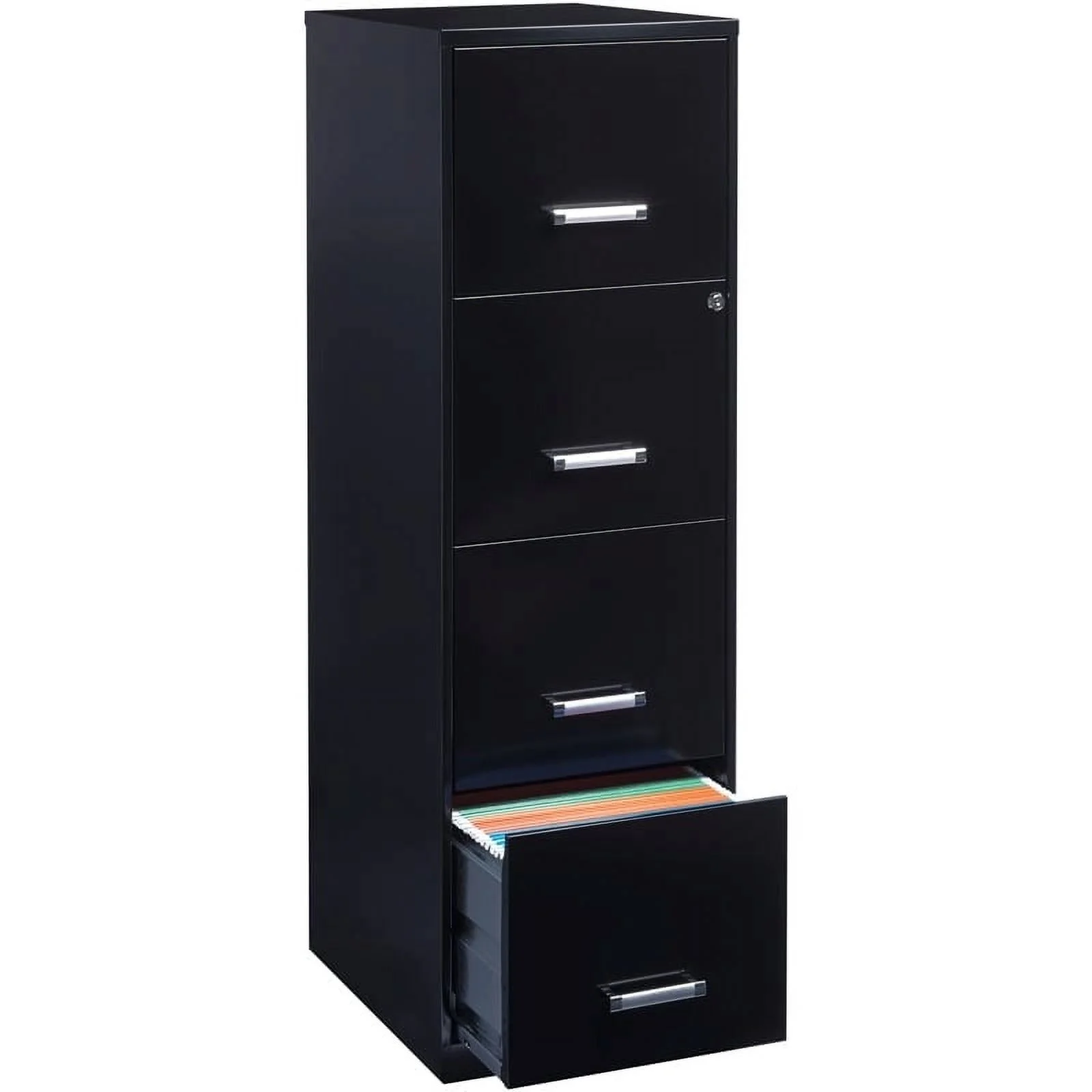 Scranton &amp; Co 18" 4 Drawer Metal Letter File Cabinet in Black