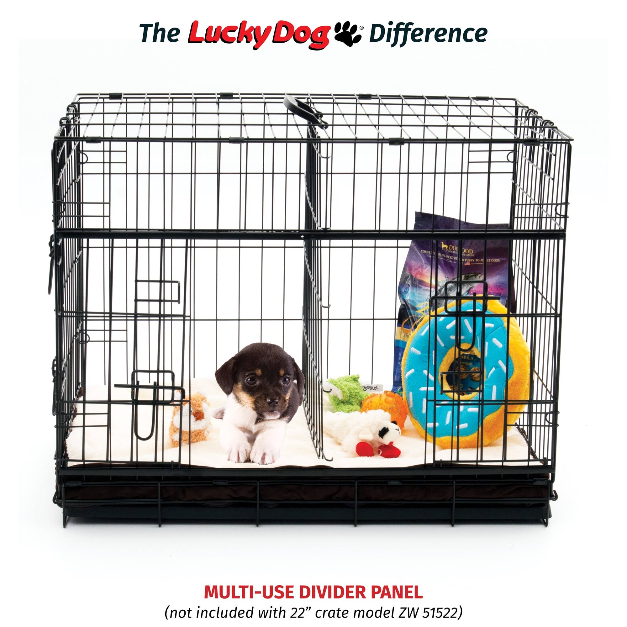 Lucky Dog Sliding Double Door Wire Dog Crate, 36 inch