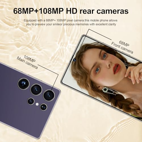 I25 Ultra Unlocked Android Phone 6.99" AMOLED 7000mAh Long-Lasting | Snapdragon 8 Gen3 | 8GB RAM+256GB | 68MP+108MP Pro Camera | Face Unlock + Stylus | Android 14 System (Blue)