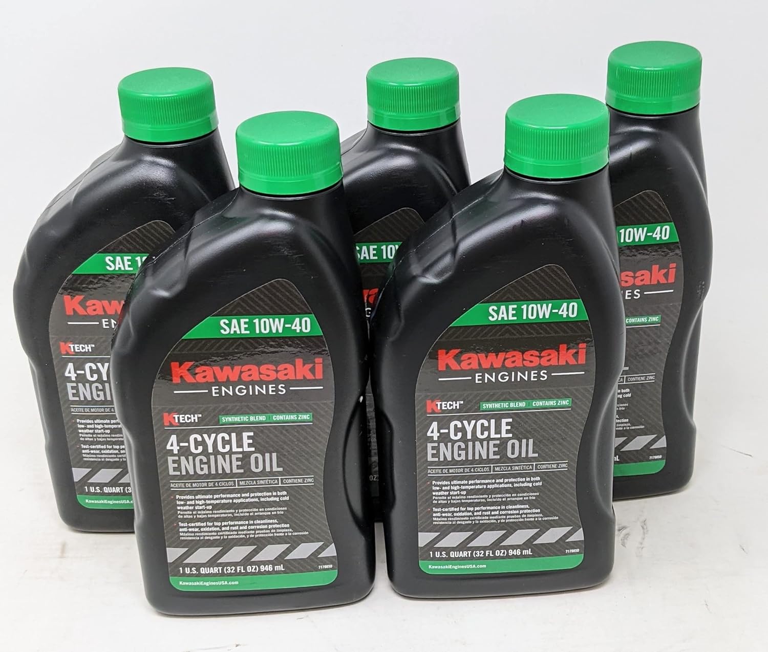 Pack of 5 Kawasaki 99969-6296 Genuine OEM K-Tech SAE 10W-40 4-Cycle Engine Oil Pack of 2
