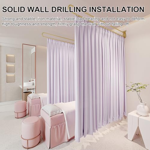 1 Set Room Divider Curtains for Hospital Beauty Clinic Between Beds, Tall 2m Privacy Partitions Cubicle Curtain/Drapes Panels with U Shaped Rail Metal Support Track, Modern Area Separator Screen
