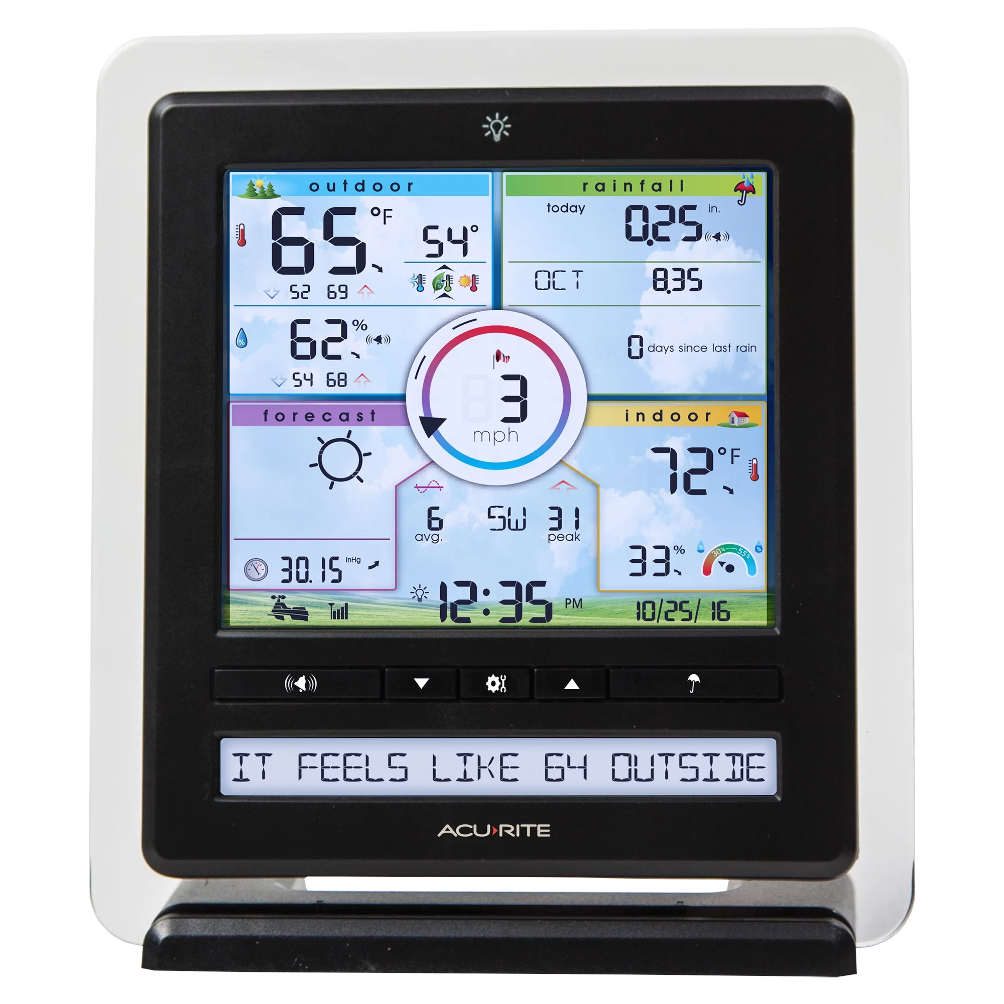 AcuRite Iris (5-in-1) Wireless Indoor/Outdoor Weather Station with Remote Monitoring (01536M)